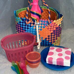 Colorful Neon Bright Picnic RV Camping Kitchenware Bundle / Kit